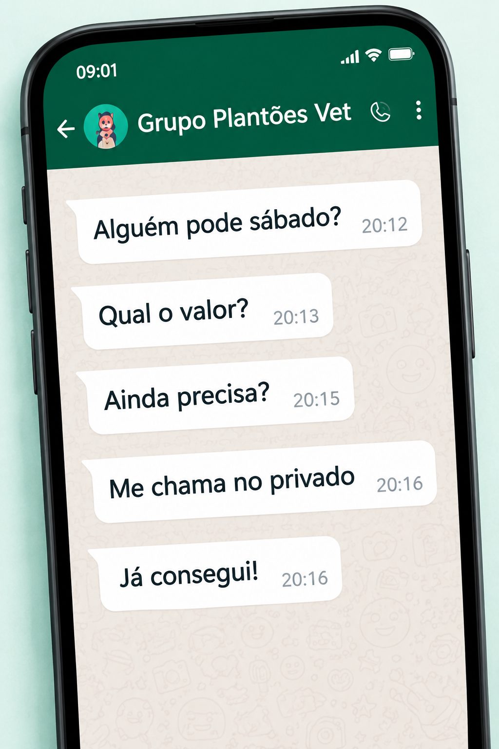 Grupo de WhatsApp de plantões